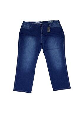 Avenue Butter Denim Jeans Womens Straight Leg Size 32 Dark Wash Soft Stretch